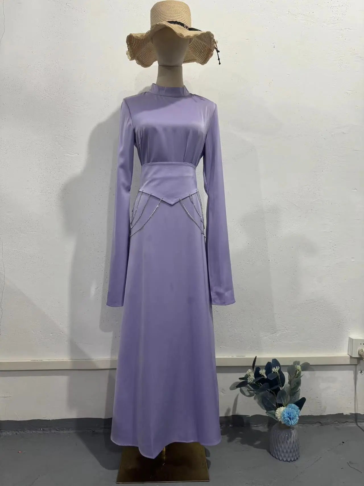 Elegant Solid Color Fashionable Long Sleeve Dress with Slim Waist and Breathable Design Summer Dress eprolo