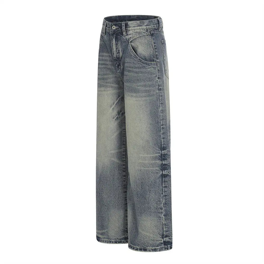 Calças Jeans Retas Lavadas eprolo