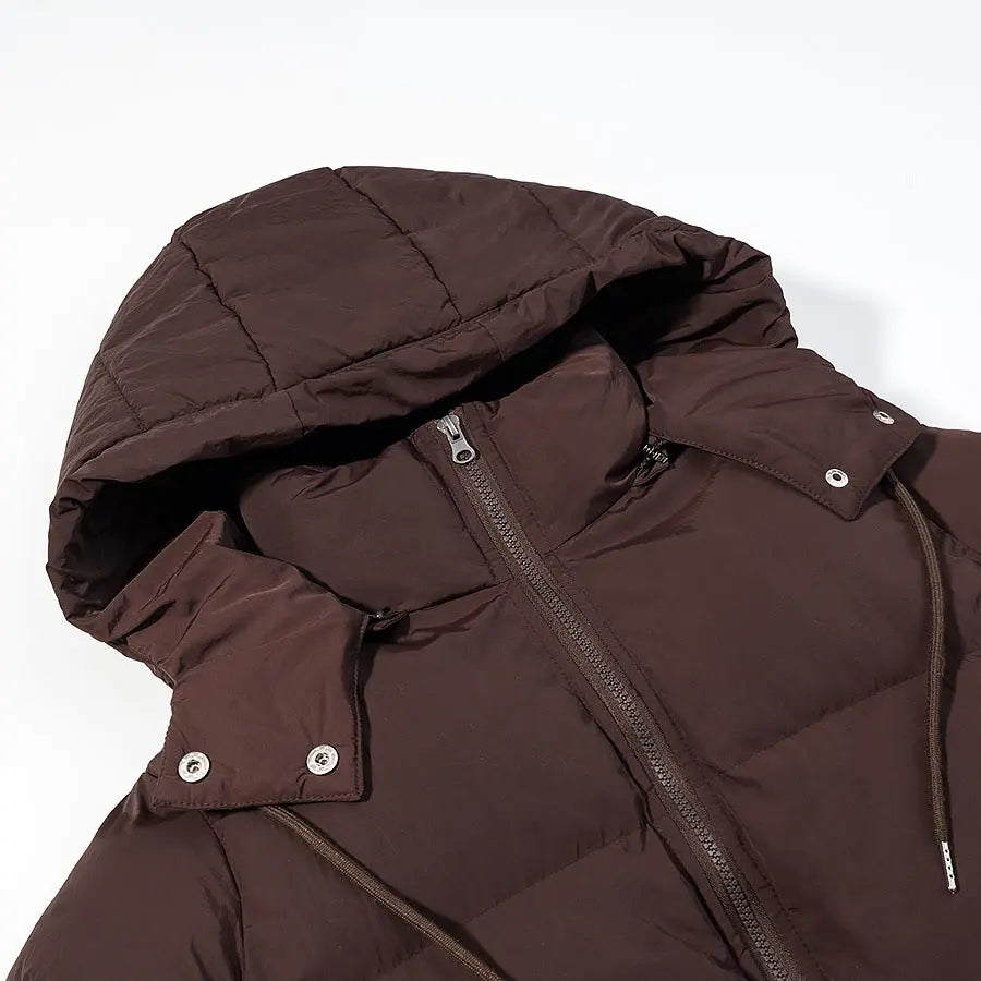 Casual drawstring mid length hand stuffed cotton jacket eprolo