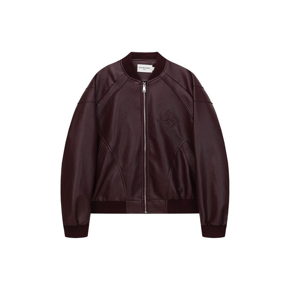 Leather baseball jersey