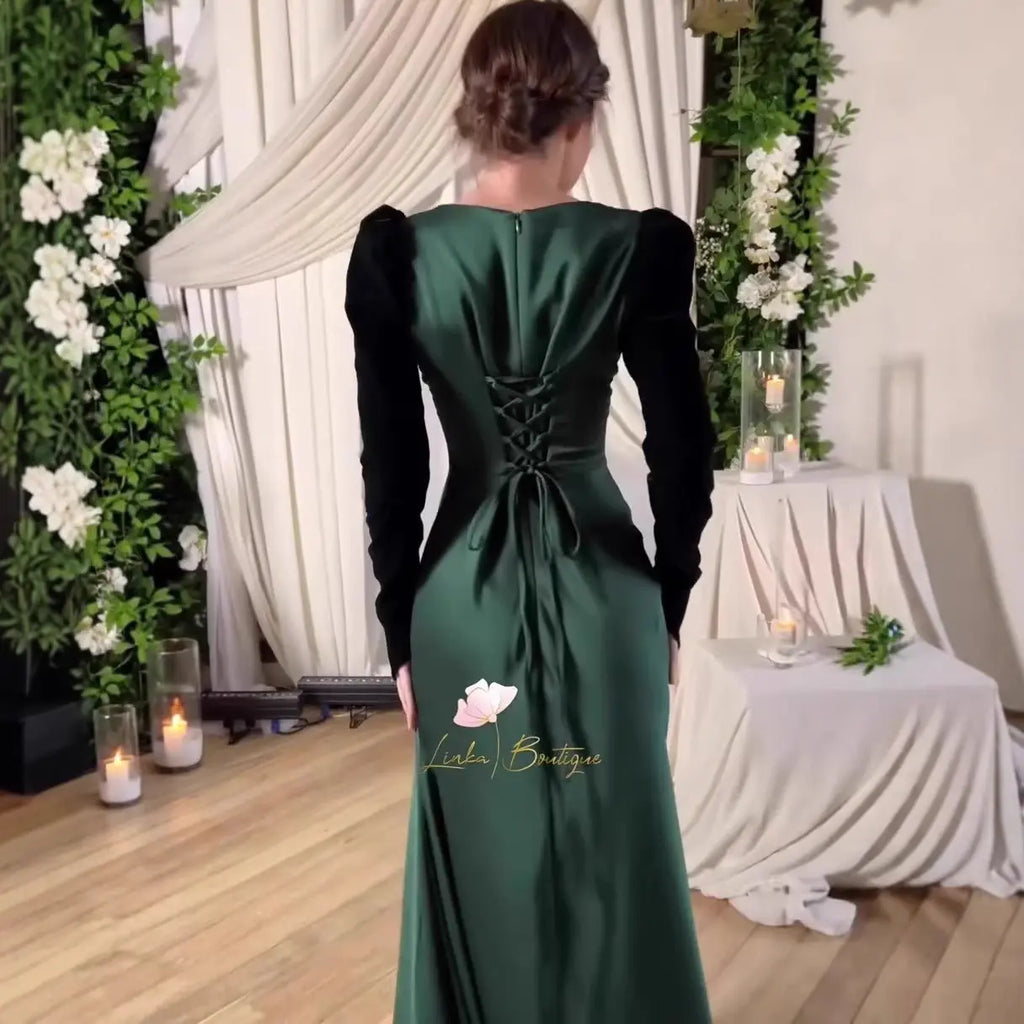 Royal Style New Autumn Vintage Fashion Elegant Long Sleeve Maxi Dress eprolo