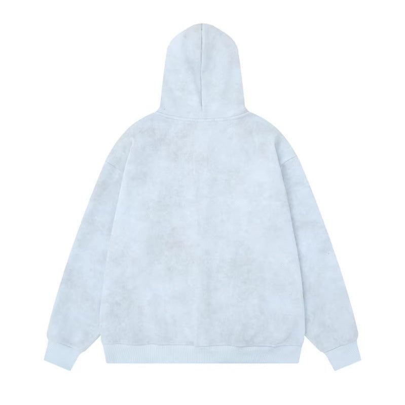 Sweatshirt com Fecho e Capuz - Corte Solto