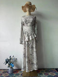 Design Dress Round Neck Long Dress with Print Feminine Waist-Cinching eprolo