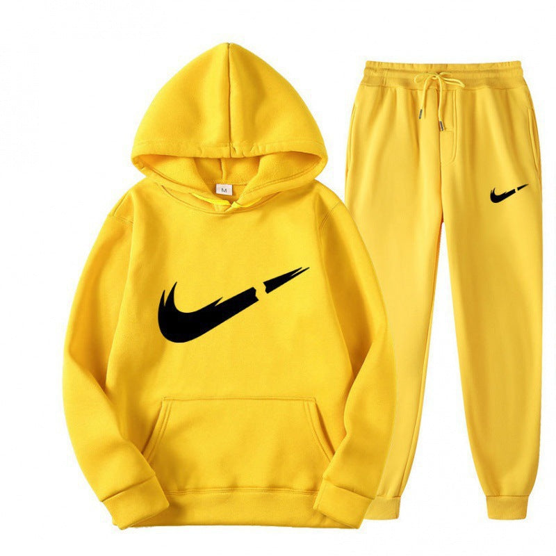Sporty Men's Hooded Casual Tracksuit Set,