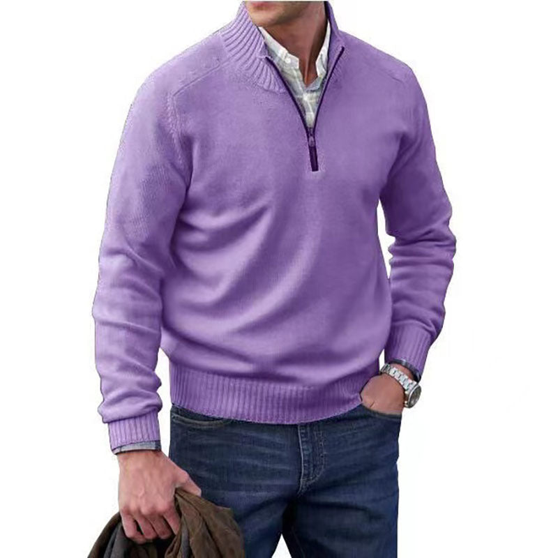 Men's warm wool collared sweater.