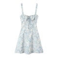 Drawstring waist cinching printed short dress eprolo