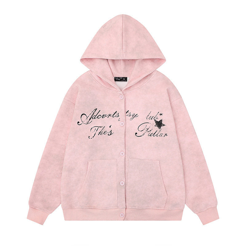 Sweatshirt com Fecho e Capuz - Corte Solto