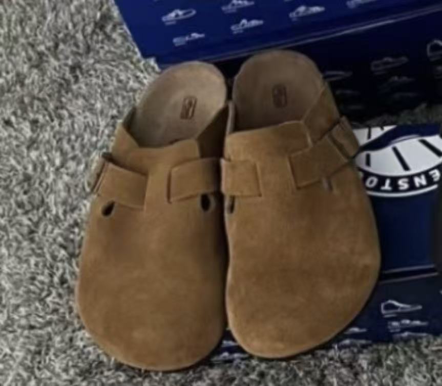 Genuine Leather Birkenstock Shoes 2026 New Model Sandals Thick-Soled Half-Slipper Cork Birkenstock Clogs for Couples Men and Women Outdoor Wear Wholesale