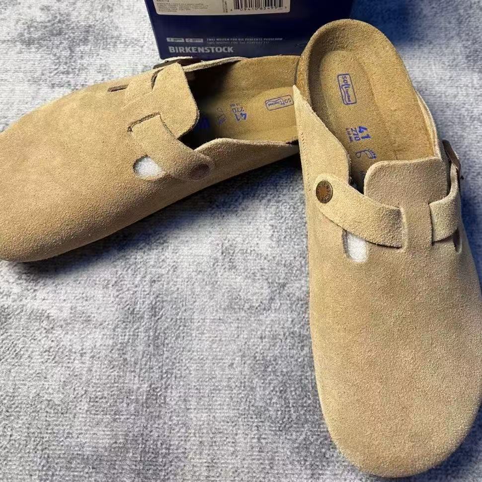 Genuine Leather Birkenstock Shoes 2026 New Model Sandals Thick-Soled Half-Slipper Cork Birkenstock Clogs for Couples Men and Women Outdoor Wear Wholesale