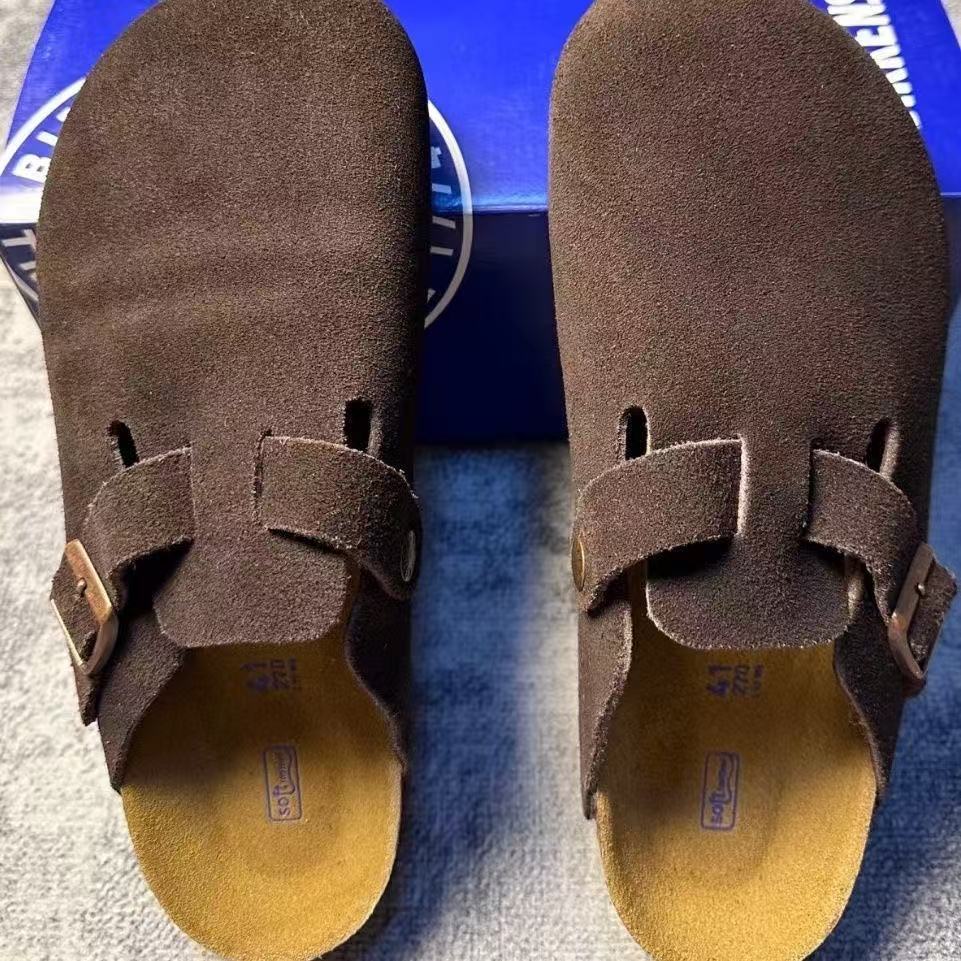Genuine Leather Birkenstock Shoes 2026 New Model Sandals Thick-Soled Half-Slipper Cork Birkenstock Clogs for Couples Men and Women Outdoor Wear Wholesale
